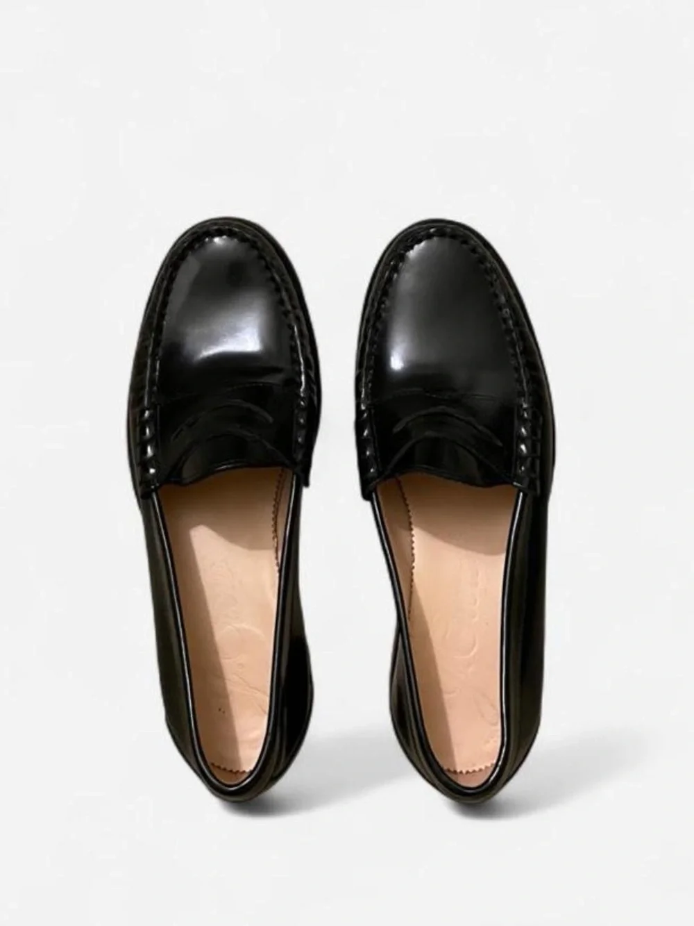 Classic Black JCrew Patent Leather Women's Penny Loafers